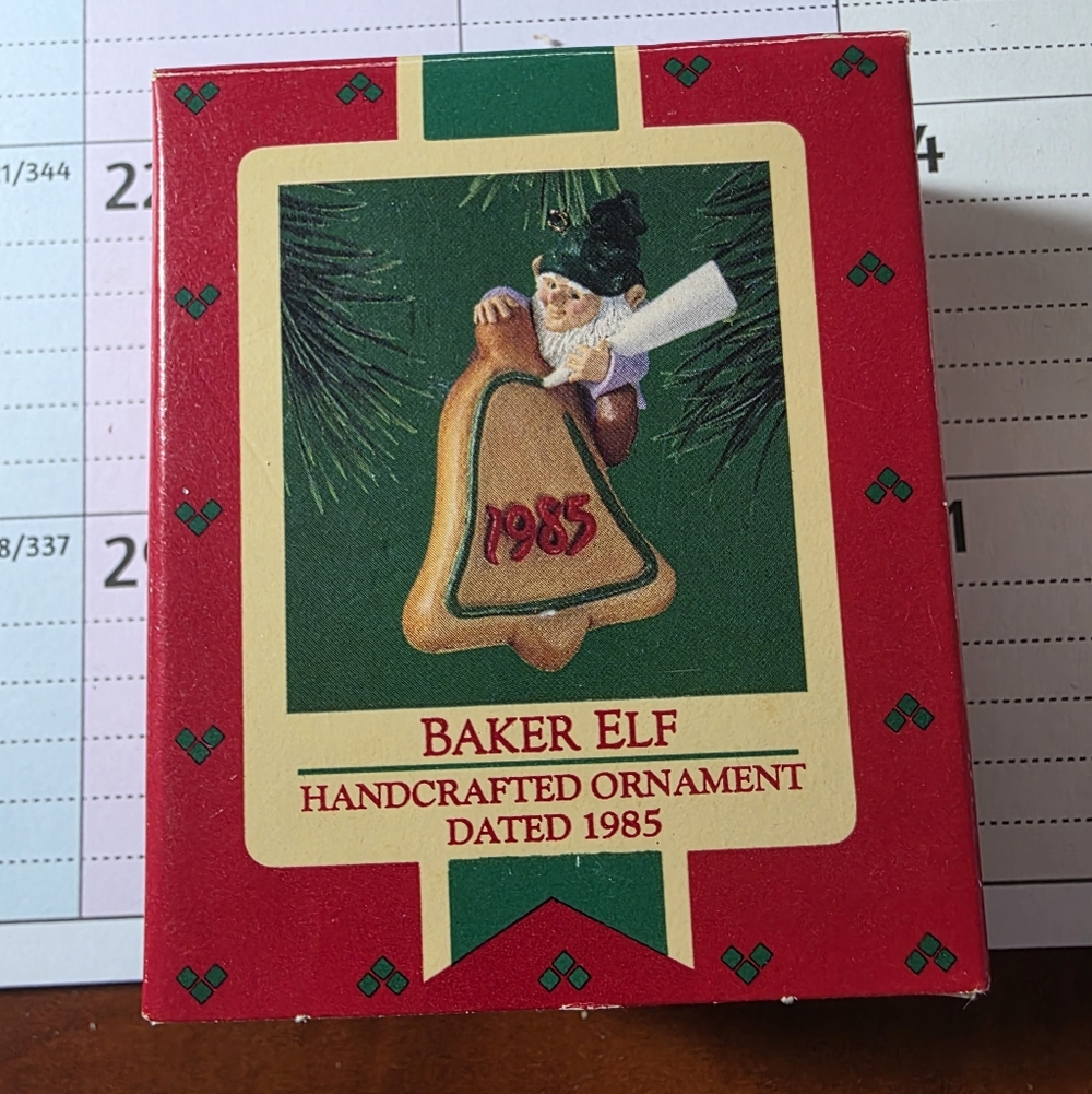 1985 Hallmark Baker Elf Handcrafted Ornament